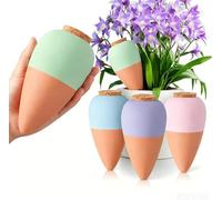 HOTENEAIRE Globi di irrigazione automatica per piante, in terracotta, irrigatore da giardino, per interni ed esterni, confezione da 4 (stile C)