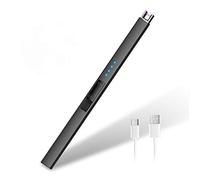 HOTERB Accendino Elettrico - Elettrico Accendigas Ricaricabile con Porta USB di Tipo C,Indicatore di Batteria,Accendigas Elettronico per Accendere Le Candele, Barbecue
