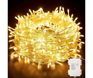 Hoteril Luci LED Batteria, 15M Catena Luminosa a 130 LED 8 Modalità, Impermeabil