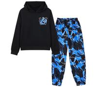 Hotfiary Set di 2 tute mimetiche per ragazzi, felpa con cappuccio a maniche lunghe e pantaloni cargo, felpa con cappuccio e pantaloni da jogging, per sport, scuola, casual, 6, 7, 8, 9, 10, 11, 12, 13