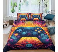 HOTGE Gioco Completo Copripiumino 3D Controllore Set Biancheria Pz Trapunta Microfibra Ipoallergenico Morbida Microfibra Con Cerniera Nascosta E Adatto I Bambini Double（200x200cm）