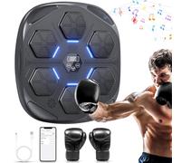 HotHands Macchina da Boxe Musicale, Attrezzatura da Boxe Elettronico Bluetooth Portatile da Parete 9 modalità di velocità, Allenamento, Parete Altezza di Installazione Regolabile con Guant