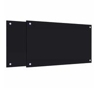 Hothingwell Backsplash Da Cucina 2 Pezzi Nero 70x40 Cm Vetro Temperato | Credenza a parete, spruzzi,vetro temperato resistente agli urti,pulizia con panno umido,montaggio a parete