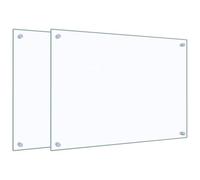 Hothingwell Backsplash da cucina, 2 pezzi, trasparente, 70 x 50 cm, in | Credenza da parete, paraspruzzi, kit di montaggio incluso, resistente agli urti, vetro di sicurezza, facile pulizia