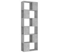 Hothingwell Biblioteca Separatore di Moneta Grigio Cemento 60x24x186 cm | 6 scomparti spaziosi, organizer per libri DVD multimediali, design classico, costruzione robusta, uso durevole
