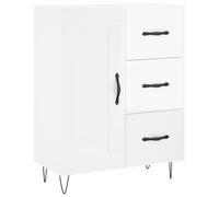 Hothingwell Credenza Bianco 69,5x34x90 cm, Legno Ingegneria | Mobile portaoggetti con spazio di visualizzazione, finitura ad alta resistenza all'umidità, fissaggio a parete incluso