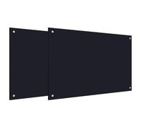 Hothingwell Credenza da cucina, 2 pezzi, 90 x 60 cm, in vetro temperato | Backsplash da parete, vetro temperato nero, 2 pezzi, 90 x 60 cm, 4 fori preforati, resistenza 240 gradi, manutenzione facile