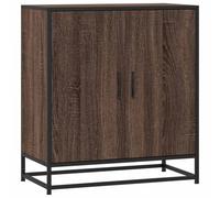 Hothingwell Credenza Rovere Marrone 68x35x76 cm Legno Ingegneria e Metallo | 3 ripiani, ante con maniglie, gambe in metallo, fissaggio a parete, sala da pranzo, ingresso