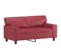 Hothingwell Divano a 2 posti rosso bordeaux 120 cm similpelle | Struttura in metallo resistente, similpelle resistente alle macchie, braccioli imbottiti, 110 kg per seduta, design moderno
