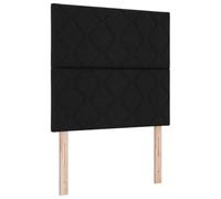 Hothingwell Letto a Molla a LED con Testiera del Letto, Nero, 90 x 200 cm | Telaio a doghe, materasso molle insacchettate, striscia LED regolabile, testiera regolabile, tessuto traspirante