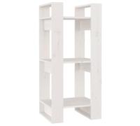 Hothingwell Libreria Bianco 41x35x91 cm Pin Solido Separatore di Pezzo | Pino massiccio, grana diritta e nodi rustici, rivista libri, divisorio corridoio, fissaggio a parete