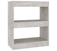Hothingwell Libreria separatore di stanza, grigio cemento, 60 x 30 x 72 cm | Conservazione libri,DVD,dispositivi multimediali,divisorio corridoio,spazio vitale,pulizia panno umido