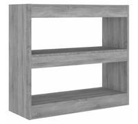 Hothingwell Libreria Separatore Di Stanza Sonoma Grigio 80x30x72 Cm | Stoccaggio libri DVD riviste,divisorio corridoio,legno di ingegneria,fissaggio a parete fornito