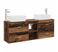 Hothingwell Mobile bagno 3 pezzi legno invecchiato 53 cm | Design moderno da parete, generoso, installazione flessibile, facile da montare