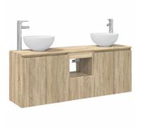 Hothingwell Mobile da bagno a parete con 3 ante, 49,5 x 35 x 63 cm | Legno di ingegneria e acciaio, cerniera 90°, vano portaoggetti e cassetti, facile montaggio a parete