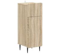 Hothingwell Mobiletto da bagno Dub Sonoma 30 x 31 x 79,5 cm | Legno ingegneria resistente all'umidità, porta reversibile, ripiani e cassetto, risparmio di spazio