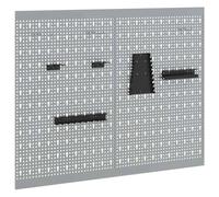 Hothingwell Pannello da parete con attrezzi, 2 pezzi, 100 x 1 x 80 cm | Legno di ingegneria e acciaio, stile industriale, diversi scomparti, manutenzione del panno umido