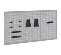 Hothingwell Pannello da parete Strumenti 3 Pezzi Grigio 150 x 1 x 80 cm | Stile industriale, contenitore compartimentato, montaggio a due persone, manutenzione panno umido, garage e officina