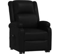 Hothingwell Poltrona Allevatore Elettrico Nero Similpelle | Inclinabile a 135 gradi, tasca laterale, telaio in legno metallo, carico massimo 110 kg