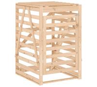 Hothingwell Rifugio per pattumiera su ruote, 84 x 90 x 128,5 cm, legno | Pratica porta e coperchio, serratura anteriore, doghe in legno ventilate, estensione disponibile separatamente