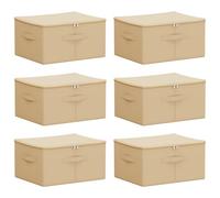 Hothingwell Scatola portaoggetti 6 pezzi in tessuto non tessuto 43 x 34 x | 2 scomparti, design pieghevole, manici a becco, 100% poliestere, tessuto non tessuto, uso versatile, camera da letto