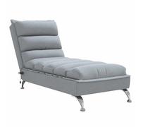 Hothingwell Sedia a sdraio da massaggio tessile grigio con 4 punti | Tessuto traspirante, doghe compensato, gambe in acciaio cromato, montaggio facile, uso interno, design contemporaneo