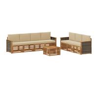 Hothingwell Set di Divani 8 pc Legno di Acacia Massiccio | Design modulare, braccioli e schienali pensati per il comfort, uso esterno, giardino, terrazzo, patio