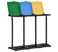 Hothingwell Supporto con coperchio per sacchi della spazzatura 240-330 L PP | 100% polipropilene, pulizia panno umido, 3 tipi di rifiuti, cucina soggiorno ufficio, leggero e spostabile