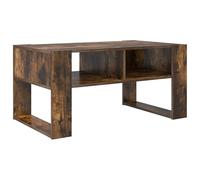 Hothingwell Tavolino da caffè in rovere fumato, 92 x 53 x 45 cm, legno di | Pratici scaffali, libreria e telecomandi, design rettangolare moderno, soggiorno, montaggio due persone