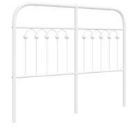 Hothingwell Testiera in metallo bianco 120 cm, ricambio classico | Acciaio solido, gambe robuste, supporto per la schiena, camera da letto, letti a tubi rotondi