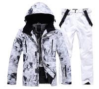 HOTIAN Completo da uomo per la neve, giacca e pantaloni da sci Set invernale caldo per la neve, sci, escursionismo, arrampicata Insieme isolato per snowboard, XL