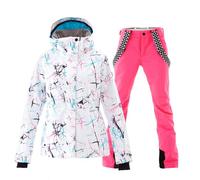 HOTIAN Giacca da sci da Donna e pantaloni Set, Giacca invernale Donna Calda,Pantaloni Da Sciimpermeabili E Cappotto,per Il Lavoro All'aperto Sci Pesca Equitazione Moto