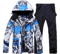 HOTIAN Giacca da sci da Uomo e pantaloni Set, Giacca invernale Donna Calda,Pantaloni Da Sciimpermeabili E Cappotto,per Il Lavoro All'aperto Sci Pesca Equitazione Moto