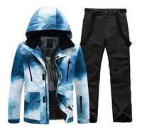 HOTIAN Giacca da sci da Uomo e pantaloni Set, Giacca invernale Donna Calda,Pantaloni Da Sciimpermeabili E Cappotto,per Il Lavoro All'aperto Sci Pesca Equitazione Moto