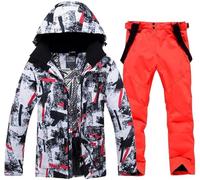 HOTIAN Giacca da sci da Uomo e pantaloni Set, Giacca invernale Donna Calda,Pantaloni Da Sciimpermeabili E Cappotto,per Il Lavoro All'aperto Sci Pesca Equitazione Moto