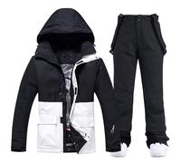 HOTIAN Giacca e Pantaloni da Sci da Donna,2 pezzi, set da sci da donna,impermeabile,antivento,invernale,caldo,sci, neve,set da snowboard