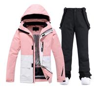 HOTIAN Giacca e Pantaloni da Sci da Donna,2 pezzi, set da sci da donna,impermeabile,antivento,invernale,caldo,sci, neve,set da snowboard