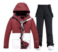 HOTIAN Giacca e Pantaloni da Sci da Donna,2 pezzi, set da sci da donna,impermeabile,antivento,invernale,caldo,sci, neve,set da snowboard