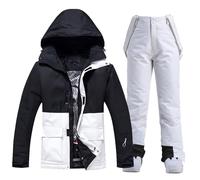 HOTIAN Giacca e Pantaloni da Sci da Donna,2 pezzi, set da sci da donna,impermeabile,antivento,invernale,caldo,sci, neve,set da snowboard