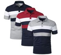 HOTIAN Polo da uomo a maniche corte, oversize, leggera, estiva, traspirante, basic per il tempo libero, a maniche corte, Ny+rd+gy, S