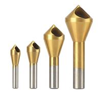 Hotiko 4 pz Svasatore Smusso Hole Drill Bit per Metallo Legno Alluminio Ferro Piastra di Plastica-90 Gradi Titanio HSS 4241