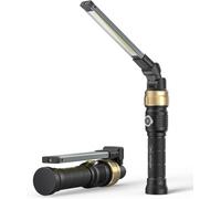 HOTLIGH Lampada LED Ricaricabile - 5000mAh Lampada Officina con design pieghevole ruotabile a 360°, 1200 lumen Torcia Ricaricabile, 3 modalità di illuminazione Torcia da Lavoro per riparazioni auto