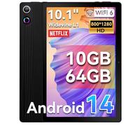 HotLight Tablet 10 pollici Octa Core Processore, 10 GB+64 GB (TF 1TB), Aura spirituale, WideVine L1, WiFi6, BT 5.3, 5000 mAh, Tablet Android 14 con USB OTG e riconoscimento facciale, nero