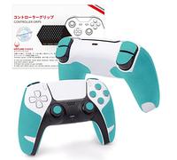Hotline Games 2.0 Plus - Impugnatura per controller PS5, per controller wireless Playstation 5 DualSense, antiscivolo, assorbe il sudore, facile da applicare, impugnature + pulsanti + trigger (blu