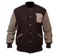 Hotline Miami B - Giacca da baseball da uomo, con logo Varsity Letterman, Marrone, XL