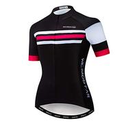 Hotlion Ciclismo Jersey Donne Manica Corta Bicicletta Abbigliamento Top MTB Cerniera Completa Bike Maglie Vestiti, 51ACF2238, M