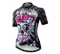 Hotlion Ciclismo Jersey Donne Manica Corta Bicicletta Abbigliamento Top MTB Pieno Cerniera Bike Maglie Vestiti, 4cf2202, XX-Large