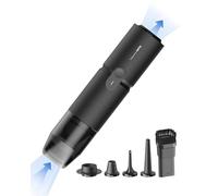 HOTO Aspirabriciole Senza Fili 15000pa, 4 in 1 Mini Aspirapolvere, Aspirazione, Soffiaggio, Gonfiaggio, Sigillamento Sottovuoto, Brushless, per Veicoli/Scrivanie/Tastiere/Macchine da Caffè Ecc
