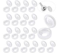 Hotop 100 Pezzi di Copriviti Incernierati in Plastica Tappi per Viti a Scatto Coperture a Cerniera per Copriviti Pieghevoli Copri Viti a Pressione Rondelle a Ribaltamento (Bianco, M)