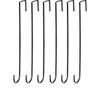 Hotop 15 Pollici Ganci Ghirlanda Natalizia Ganci in Metallo Sopra Porta Pratici Ganci Appendiabiti Asciugamani per Decorazioni Natalizie della Porta d'Ingresso (Nero, 6 Pezzi)